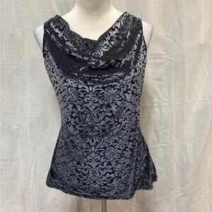White House Black Market Black Patterned Blouse